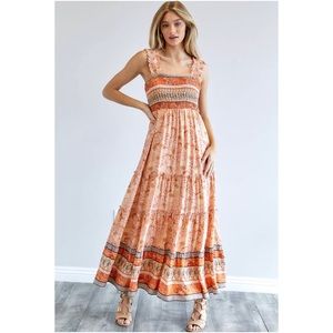 DAVI & DANI | Dresses | Printed Smocked Maxi Dress | Poshmark